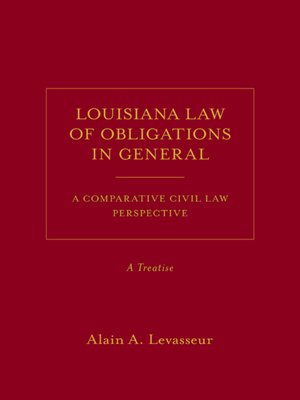 cover image of Louisiana Law of Obligations in General